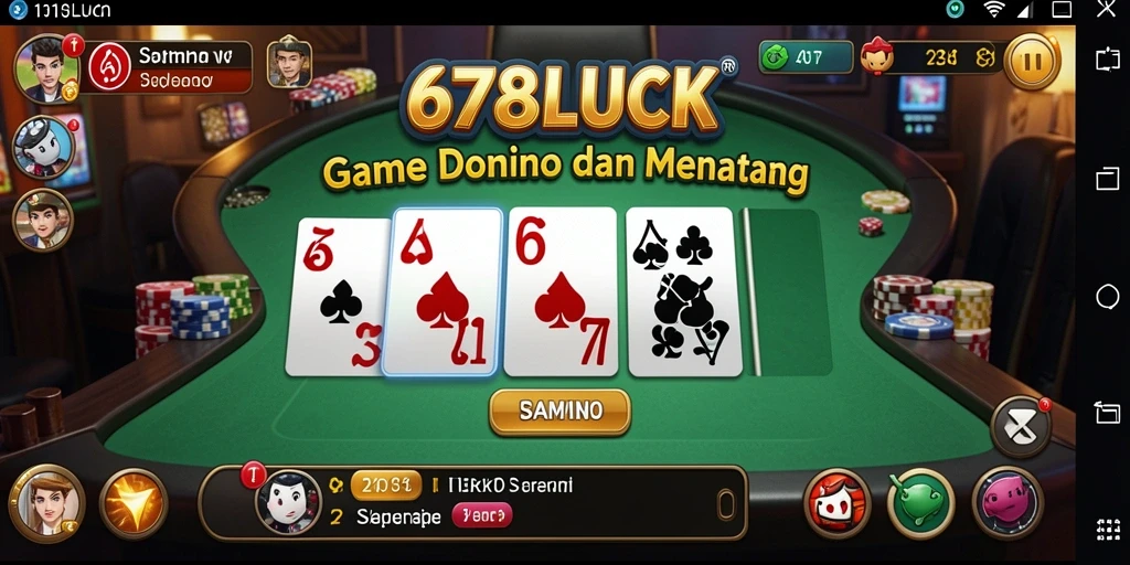 Tampilan gameplay seru di 678LUCK dengan aksi Domino yang mendebarkan.
