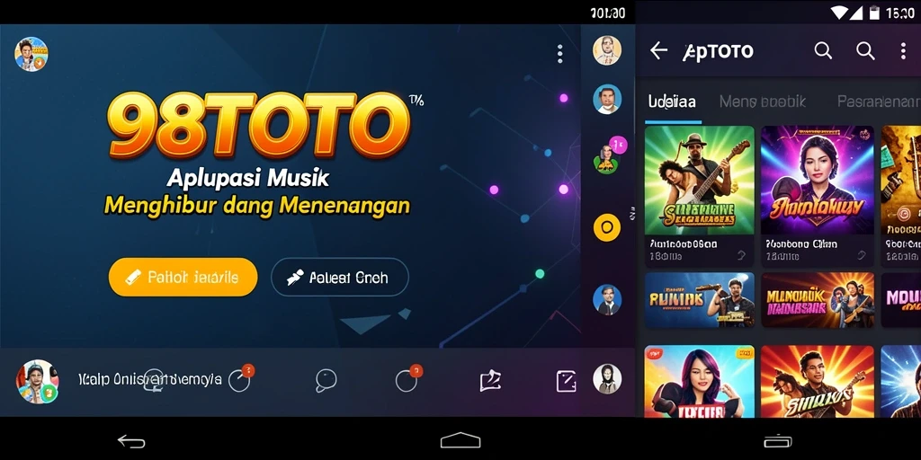 Screenshot utama 98TOTO menampilkan pengalaman bermain musik yang seru.