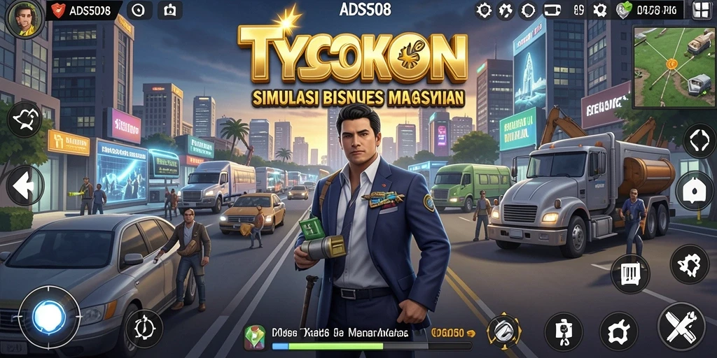 Screenshot gameplay Tycoon menunjukkan keseruan membangun bisnis.