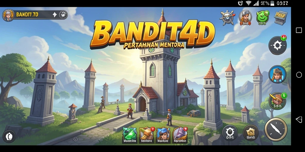 Tampilan menarik dari gameplay BANDIT4D di Tower Defense yang menawan.