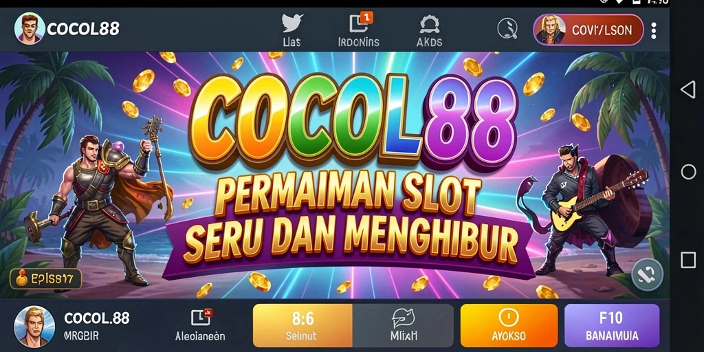 Tampilan gameplay Slot COCOL88 yang mengasyikkan dan penuh warna.
