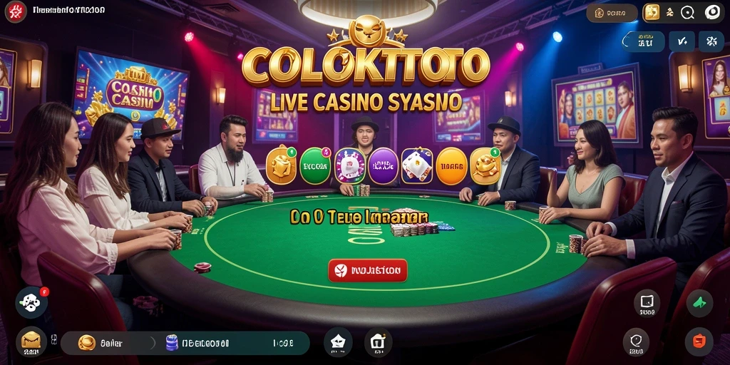 Screenshot gameplay COLOKTOTO menampilkan dealer profesional dalam suasana Live Casino.