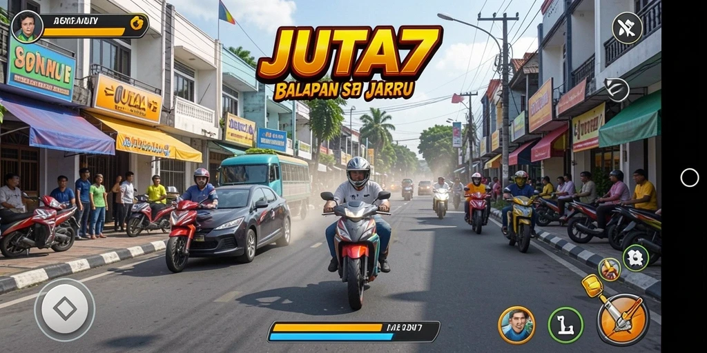 Gameplay seru JUTA7 dengan balapan menegangkan dan grafis yang memukau.
