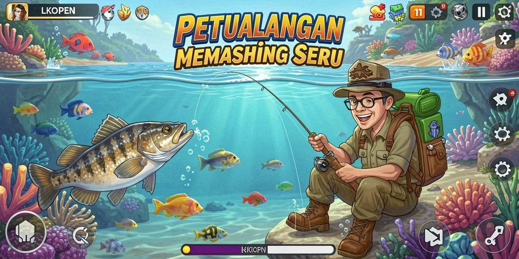 Tangkapan ikan yang mengesankan dalam gameplay LKOPEN.