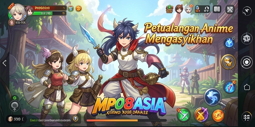 Tampilan gameplay MPO88ASIA dengan karakter anime yang menakjubkan.