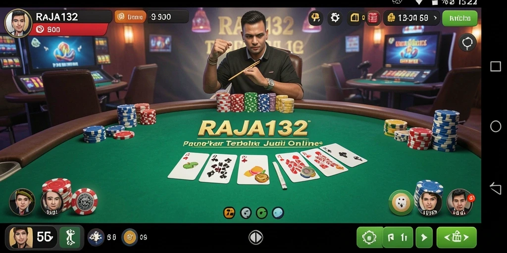Tampilan gameplay menarik dari aplikasi Poker RAJA132.