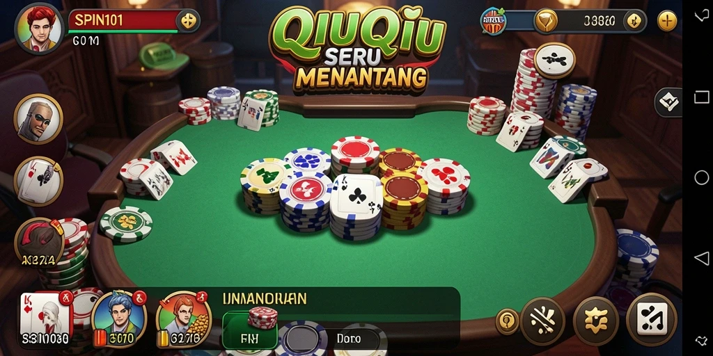 Tampilan gameplay QiuQiu yang menegangkan dan seru di SPIN101.