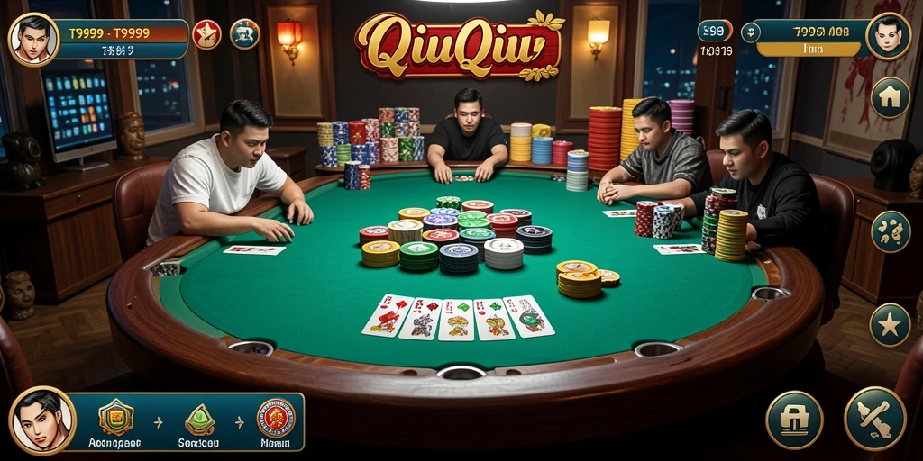 Tampilan gameplay QiuQiu yang menarik dan kompetitif.