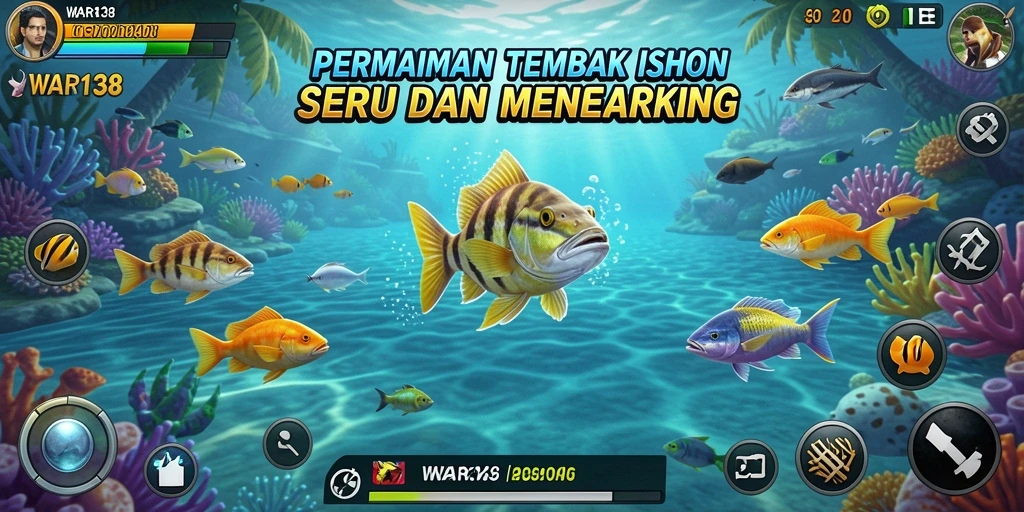 Tampilan screenshot dari gameplay Tembak Ikan yang mendebarkan di WAR138.